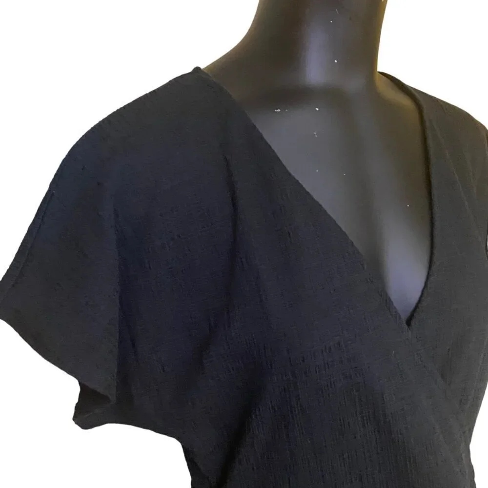 NEW Madewell Black Dolman Sleeve Dress Size Medium - Picture 2 of 6